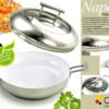 PAELLERA-NAPOLES.jpg Paellera Nápoles 28 cm con Tapa – Interior Cerámico Antiadherente | Acero Inoxidable Apto para Inducción y Lavavajillas | Alta Resistencia y Fondo Termodifusor – CRC Classic Range of Cuisine