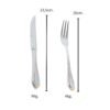 Cubiertos de Carne Glamour  7000  (12 Piezas) Acero Inoxidable con Detalles en Oro 23-24K, 6 Cuchillos + 6 Tenedores, Apto para lavavajillas