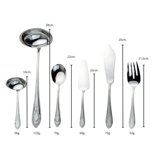 Cubertería 113 piezas CRC Koln 1285, acero inoxidable 18/10, diseño clásico con estuche de presentación, cuchillos monoblock forjados