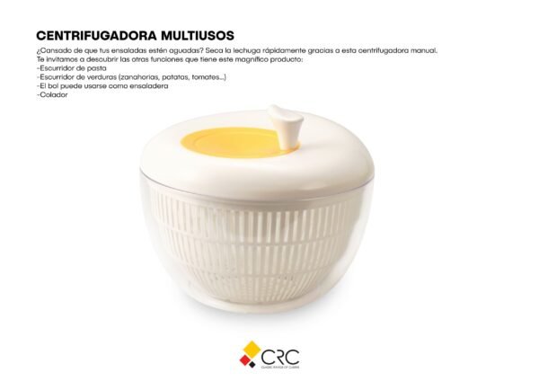 Centrifugadora de Lechuga y Verduras – Escurridor y Secador de Ensaladas Manual | Limpieza Rápida y Sin Daños | Utensilio de Cocina Práctico y Resistente