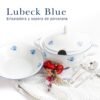 Juego de sopera y ensaladera porcelana blanca Lubeck Blue