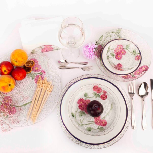 Plato de postre en cristal de Bohemia (1 pieza) Anemone, 21 cm