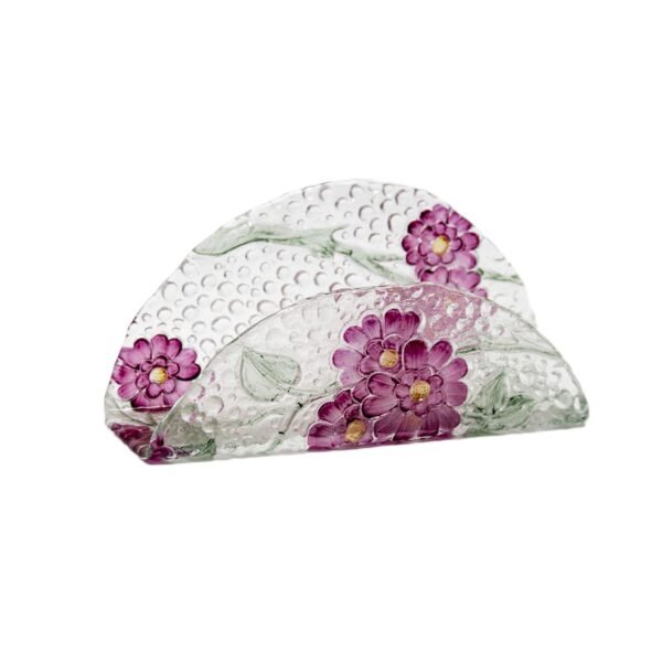 Servilletero de cristal de Bohemia (1 unidad) Anemone, 15 cm x 7 cm