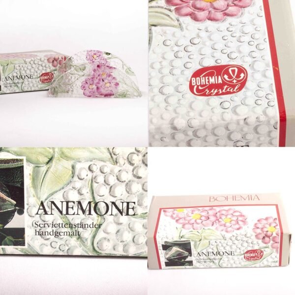 Servilletero de cristal de Bohemia (1 unidad) Anemone, 15 cm x 7 cm