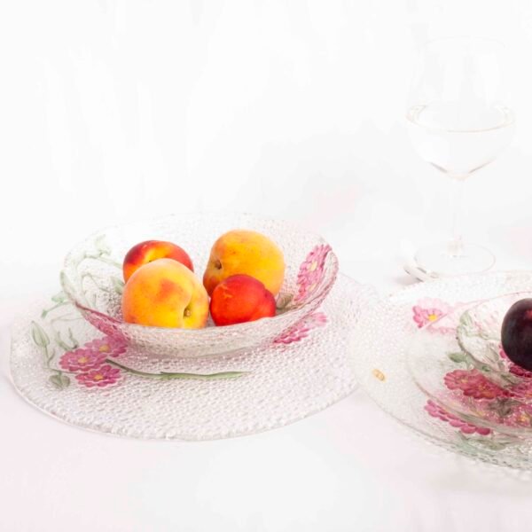 Ensaladera de cristal de Bohemia diseño floral (1 pieza) Anemone, cl