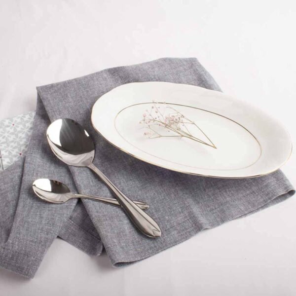 Bandeja Oval Pequeña Porcelana Blanca con Filo de Oro (1 pieza) 25 cm Lubeck ,vajilla Clásico