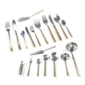 berlin-4520-cuberteria.jpg CRC Berlin 4520 Cubertería 50 piezas para pescado y postre, acero inoxidable decorado en oro