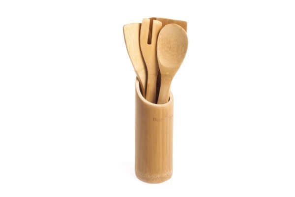 Bote Bamboo Natur Organizador de Utensilios de Cocina