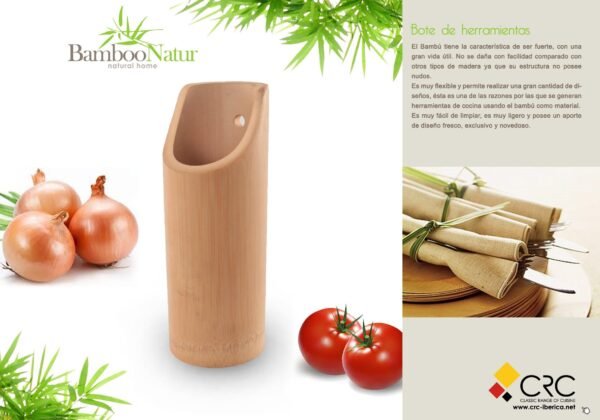 Bote Bamboo Natur Organizador de Utensilios de Cocina