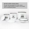 Juego de 3 Botes Vintage de Cocina – Acero Esmaltado para Harina, Sal y Pimienta | Estilo Retro Hipster para Hogar, Camping o Furgoneta Camper
