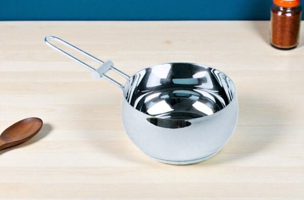 Cazo Napoles de Acero Inoxidable 16 cm, Apto para Inducción y Lavavajillas, Fondo Termodifusor, Alta Resistencia y Durabilidad