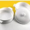 Cazuelas cocotte pequeñas de porcelana blanca con tapa (3 piezas) Ovum