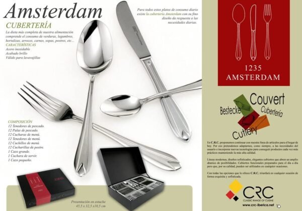 cuberteria-amsterdam-1235-75-piezas-acero-inoxidable-2.jpg Cubertería Amsterdam 1235 (75 Piezas) Acero Inoxidable, Set Completo con Cucharones de Servir y Estuche de Lujo, Diseño Profesional y Elegante
