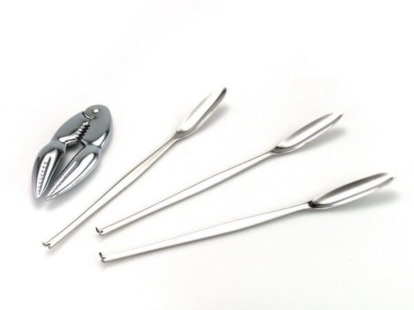 cuberteria-marisco-1.jpg Juego de Cubertería para Marisco (7 Piezas) Mediterranean – Cracker y 6 Tenedores – Acero Inoxidable – Diseño Moderno