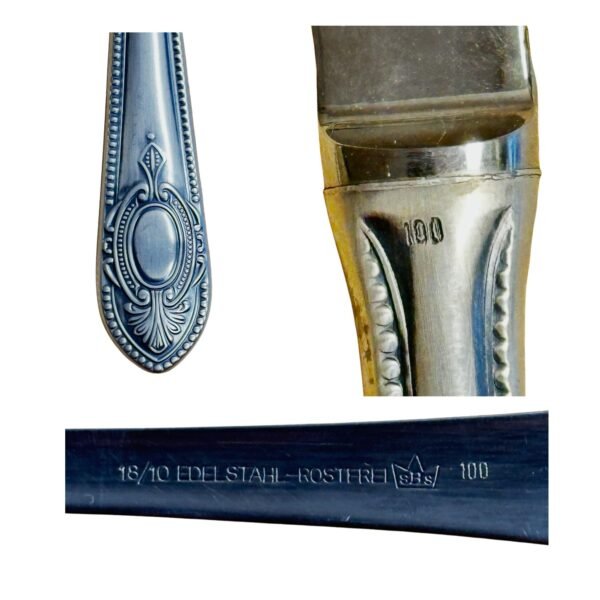 CRC Toscana 1280 Cubertería 70 piezas en acero inoxidable con baño de plata, servicio completo con cubiertos de menú, postre y piezas de servir