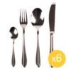 Set de Cubiertos Acero Inoxidable 18/10 Pulido, Cubertería (24 piezas) Amsterdam 1235 – 6 Comensales, Hostelería y Elegante – Cuchara, Cuchillo, Tenedor y Cucharilla Postre