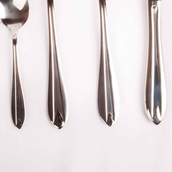 Set de Cubiertos Acero Inoxidable 18/10 Pulido, Cubertería (24 piezas) Amsterdam 1235 – 6 Comensales, Hostelería y Elegante – Cuchara, Cuchillo, Tenedor y Cucharilla Postre