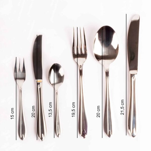 Juego de cubiertos en acero inoxidable (36 piezas) Amsterdam, 6 cucharas, 6 tenedores, 6 cuchillos, 6 cucharas de postre, 6 tenedores de postre, 6 cuchillos de postre