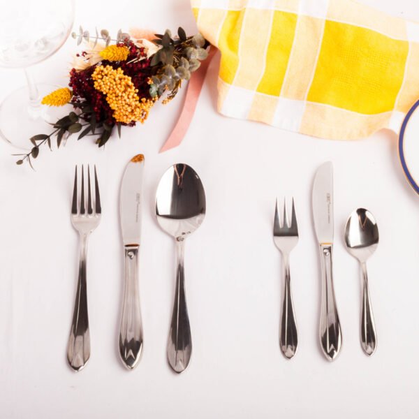 Juego de cubiertos en acero inoxidable (36 piezas) Amsterdam, 6 cucharas, 6 tenedores, 6 cuchillos, 6 cucharas de postre, 6 tenedores de postre, 6 cuchillos de postre