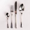 Juego de cubiertos en acero inoxidable 18/10 monoblock pulidos con baño en plata y (24 piezas) Bonn, 6 tenedores, 6 cucharas, 6 cuchillos, 6 cucharas de postre