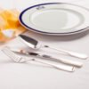 Juego de cubiertos mesa  en acero inoxidable con baño de plata (18 piezas) Bonn 5500, 6 cucharas mesa ;20 cm 6 tenedores mesa 19,5 cm;6 cuchillos mesa21,5 cm