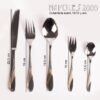 cuberterianapoles2000-cotas.jpg Juego de cubiertos en acero inoxidable 18/10 pulidos y decorados en oro (30 piezas) Nápoles, 6 cucharas, 6 tenedores, 6 cuchillos, 6 cucharas de postre, 6 tenedores de postre
