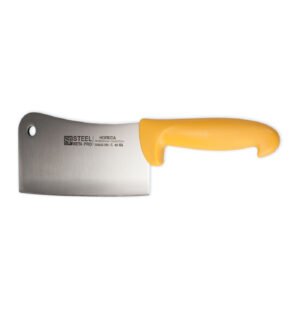 Steel Beta Pro cuchillo macheta profesional 17 cm, acero inoxidable alto rendimiento, mango ergonómico amarillo, línea βPRO