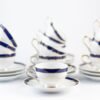 dsc_2104-scaled-1.jpg Juego de café de porcelana blanca con filo de oro y azul cobalto (27 piezas) Royal Blue, 12 tazas de café, 12 platillos para tazas, 1 azucarero, 1 cafetera, 1 cremera, diseño clásico