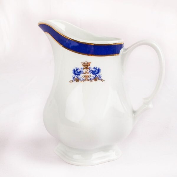 Juego de té de porcelana blanca (27 piezas) Duisburg, 12 tazas de té, 12 platillos para tazas, 1 tetera, 1 lechera, 1 azucarero, estilo victoriano