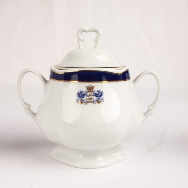 Juego de té de porcelana blanca (27 piezas) Duisburg, 12 tazas de té, 12 platillos para tazas, 1 tetera, 1 lechera, 1 azucarero, estilo victoriano