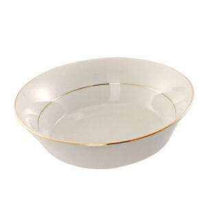 ensladera-bremen.jpg Ensaladera de porcelana blanca con filo de oro (1 pieza) Bremen, 2 litros