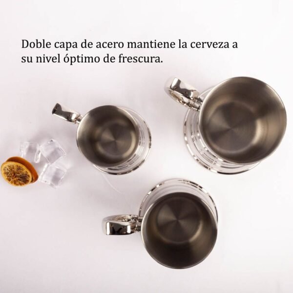 jarra-de-cerveza-eire_5.jpg Jarras de Cerveza Grande (3 piezas) en Acero Inoxidable con Asa Estilo Medieval