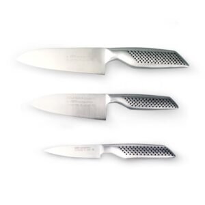 Juego de cuchillos de cocina en acero inoxidable (3 piezas) Holstein: 1 puntilla y 2 cuchillos chef con mangos ergonómicos, aptos para lavavajillas