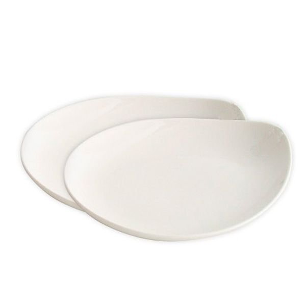 juego-de-platos-de-porcelana-melivec-2.jpg Juego de 2 fuentes platos de porcelana blanca (2 piezas) Ovum, 24 cm