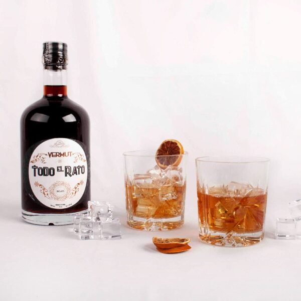 Set de Vasos de Whiskey (7 piezas) Scotland Vasos de Cristal Tallado a Mano Estilo Vintage con Botella de Vermú de Regalo