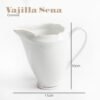 juegodecafesena-1000x1000-4.jpg Juego de café de porcelana blanca con filo de oro (27 piezas) Sena, 12 tazas de café, 12 platillos para tazas, 1 azucarero, 1 cafetera, 1 cremera, diseño clásico