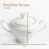 juegodecafesena-1000x1000-7.jpg Juego de café de porcelana blanca con filo de oro (27 piezas) Sena, 12 tazas de café, 12 platillos para tazas, 1 azucarero, 1 cafetera, 1 cremera, diseño clásico