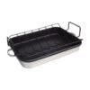 lasagnera-fuente-horno-2.jpg Fuente de Horno Chef – Lasagnera / Rustidera de Acero Inoxidable con Rejilla y Asas Antiadherente