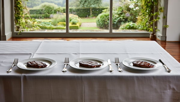 Cubiertos de Carne Glamour  7000  (12 Piezas) Acero Inoxidable con Detalles en Oro 23-24K, 6 Cuchillos + 6 Tenedores, Apto para lavavajillas