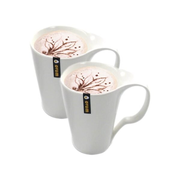 mugs-porcelana-blanca-ovum-cafe-con-leche.jpg Set de 2 Mugs de Porcelana Blanca 400?ml Ovum – Apto Microondas y Lavavajillas