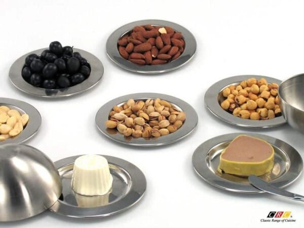 Juego de platos de pan y mantequilla de acero inoxidable (12 piezas) Avignon, 6 paneras (14,5 cm), 6 bajoplatos (32 cm)