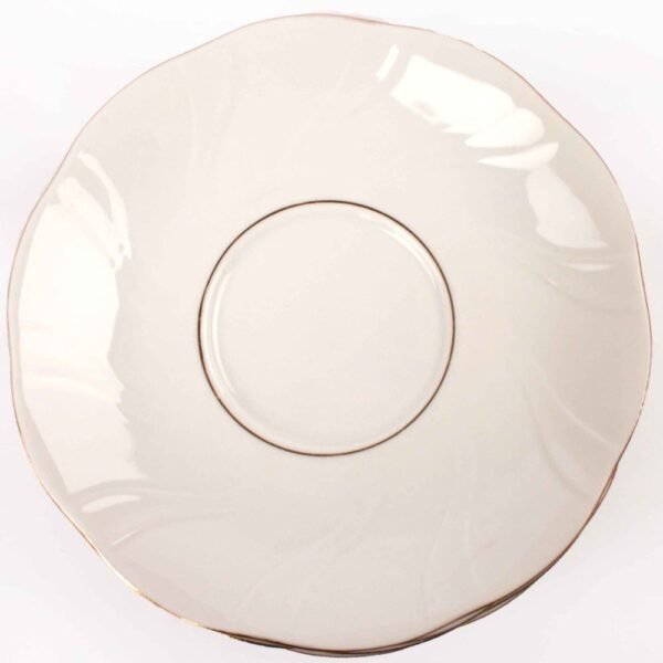 Juego de boles (24 piezas) consomé de porcelana blanca  Lubeck, 12 boles consomé con asas (35 cl), 12 platillos para tazas, con filo de oro