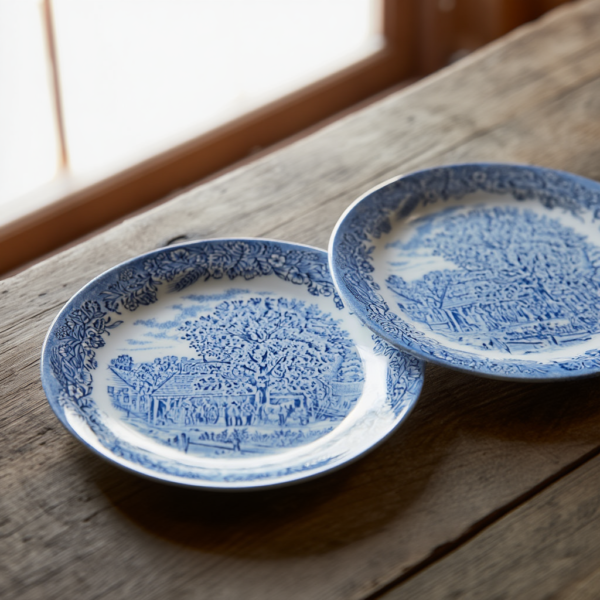 platos-venta-churchill.png Juego de 6 Platos llanos de ceramica – 24 cm – Decoración de Paisajes Ingleses – Loza Inglesa Churchill – Apto -30ºC a 300ºC