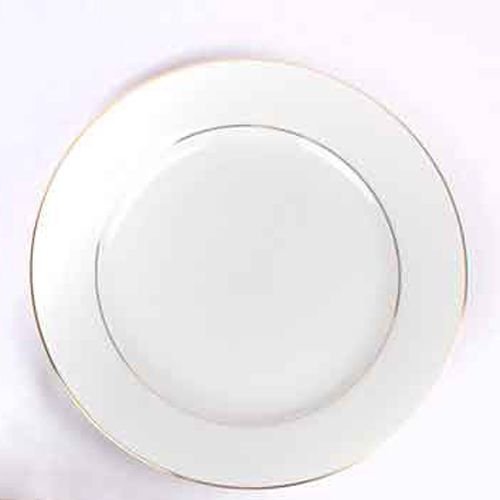 Platos hondos de porcelana blanca con filo de oro (6 piezas) Bremen, 24 cm de diámetro