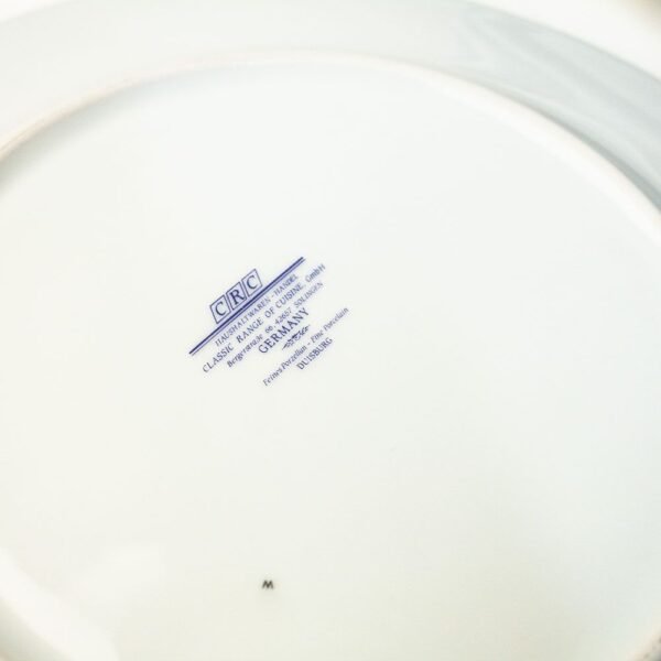 Platos  presentación llanos de porcelana blanca (6 piezas) Duisburg, 30 cm, azul cobalto y filo de oro