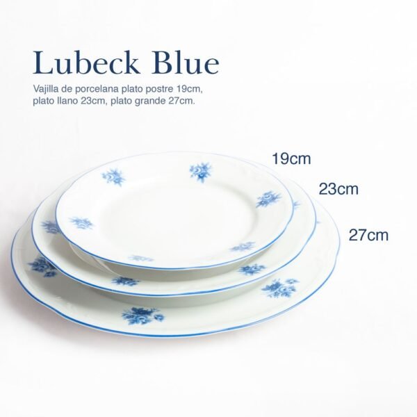 platoslubeckblue-1000x1000-14.jpg Juego de Platos de Porcelana Blanca (18 piezas) Lubeck blue, 6 Platos Llanos, 6 Platos Hondos, 6 Platos de Postre, Diseño Floral