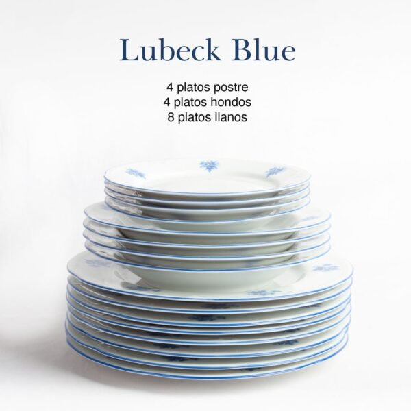 platoslubeckblue-1000x1000-25.jpg Juego de Platos de Porcelana Blanca (18 piezas) Lubeck blue, 6 Platos Llanos, 6 Platos Hondos, 6 Platos de Postre, Diseño Floral