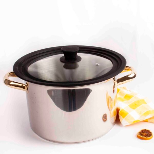 Tapa de Sartén y olla, Ajuste universal 18 – 22 cm Borde de Silicona y Cristal Templado, Multidiámetro