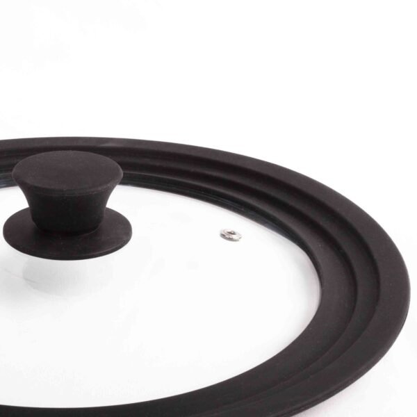 Tapa de Sartén y olla, Ajuste universal 18 – 22 cm Borde de Silicona y Cristal Templado, Multidiámetro