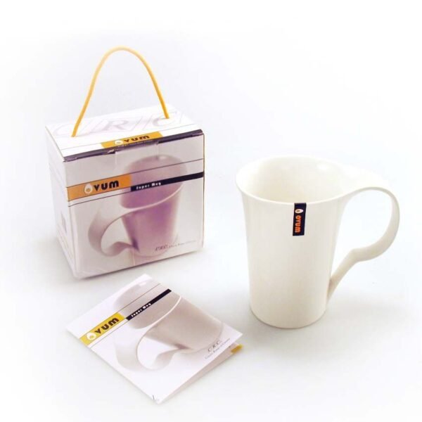 Taza mug de porcelana blanca (1 pieza) Ovum, 400 ml